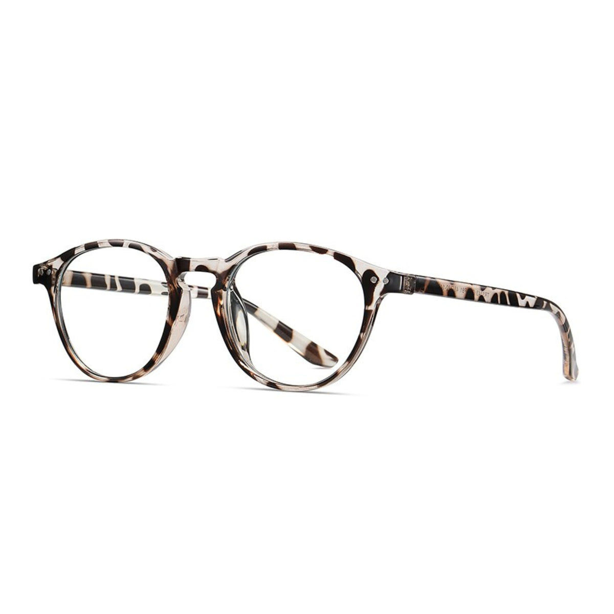 oculos anti luz azul redondo leopardo branco perfil