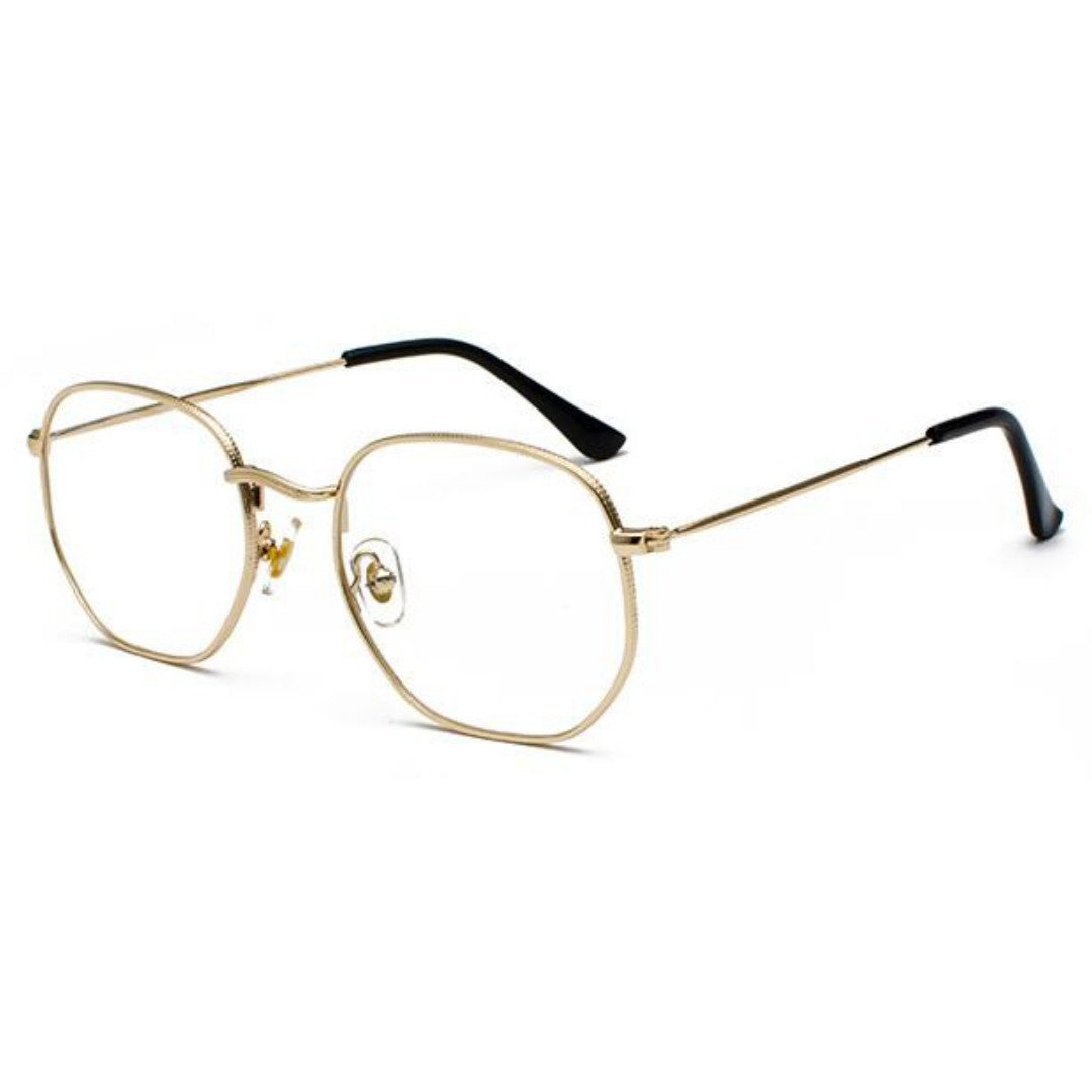 oculos monaco anti luz azul dourado perfil