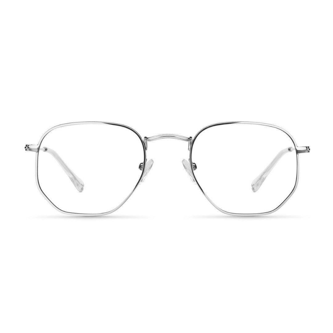oculos monaco anti luz azul prata frente