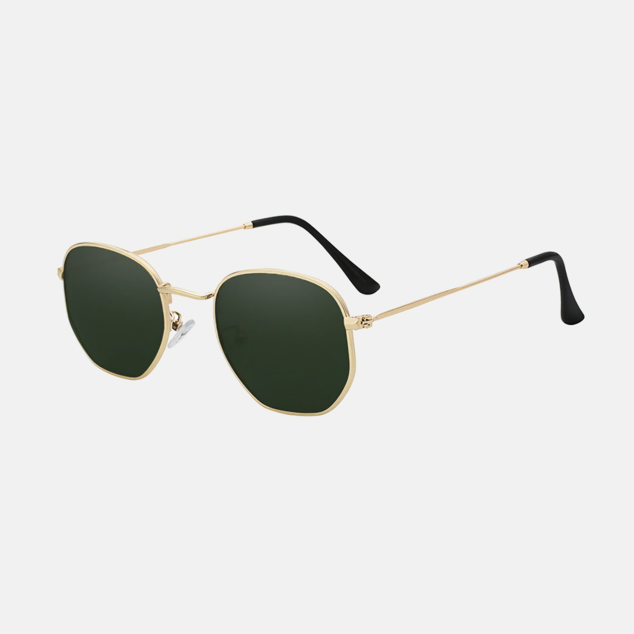 oculos olsson sol dourado com verde perfil