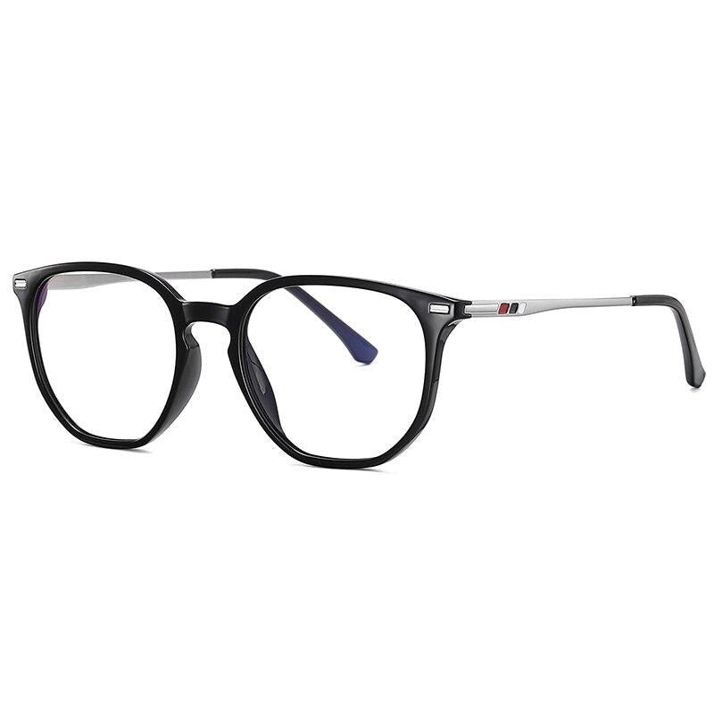 oculos rio anti luz azul preto brilhante perfil