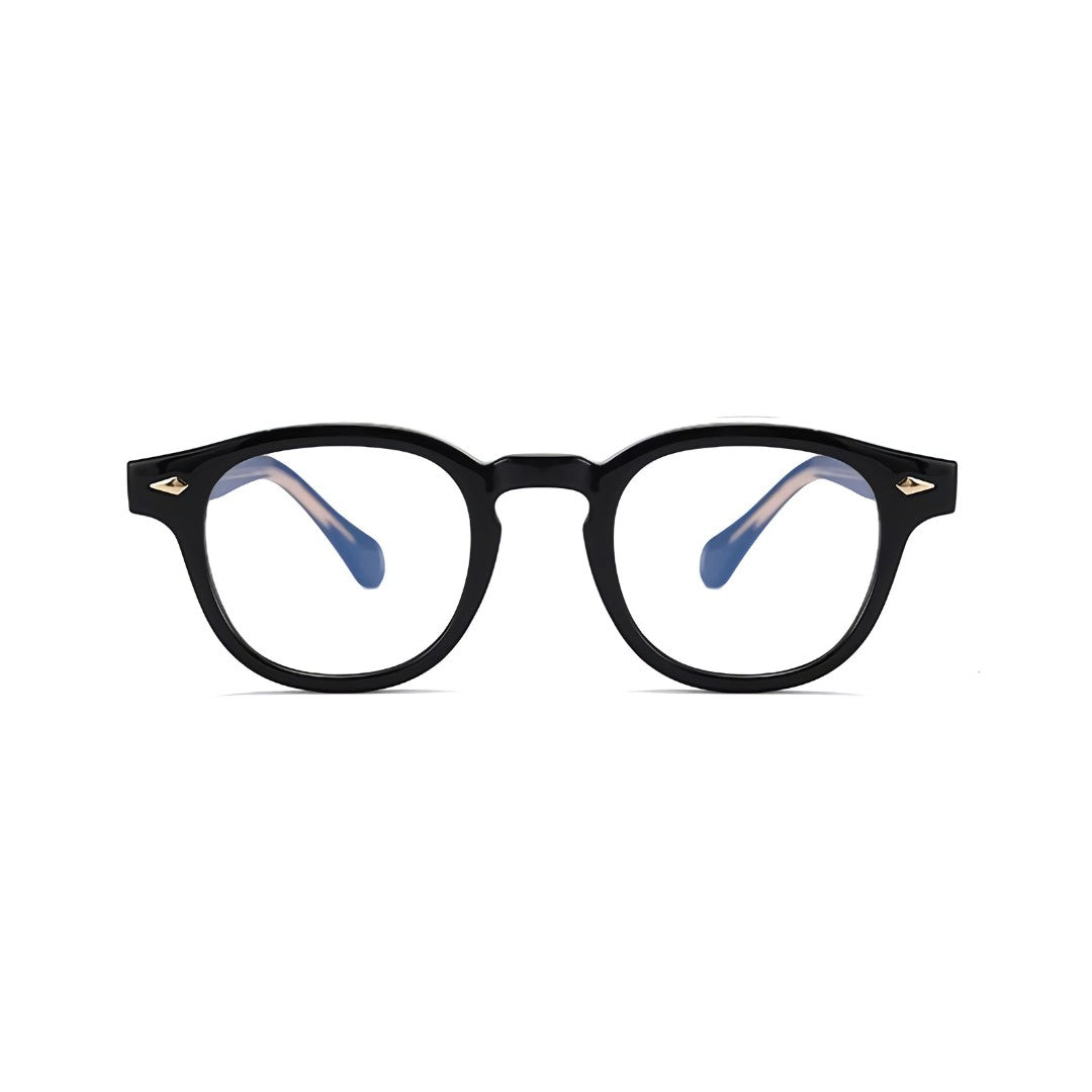 oculos wallis anti luz azul preto dourado frente