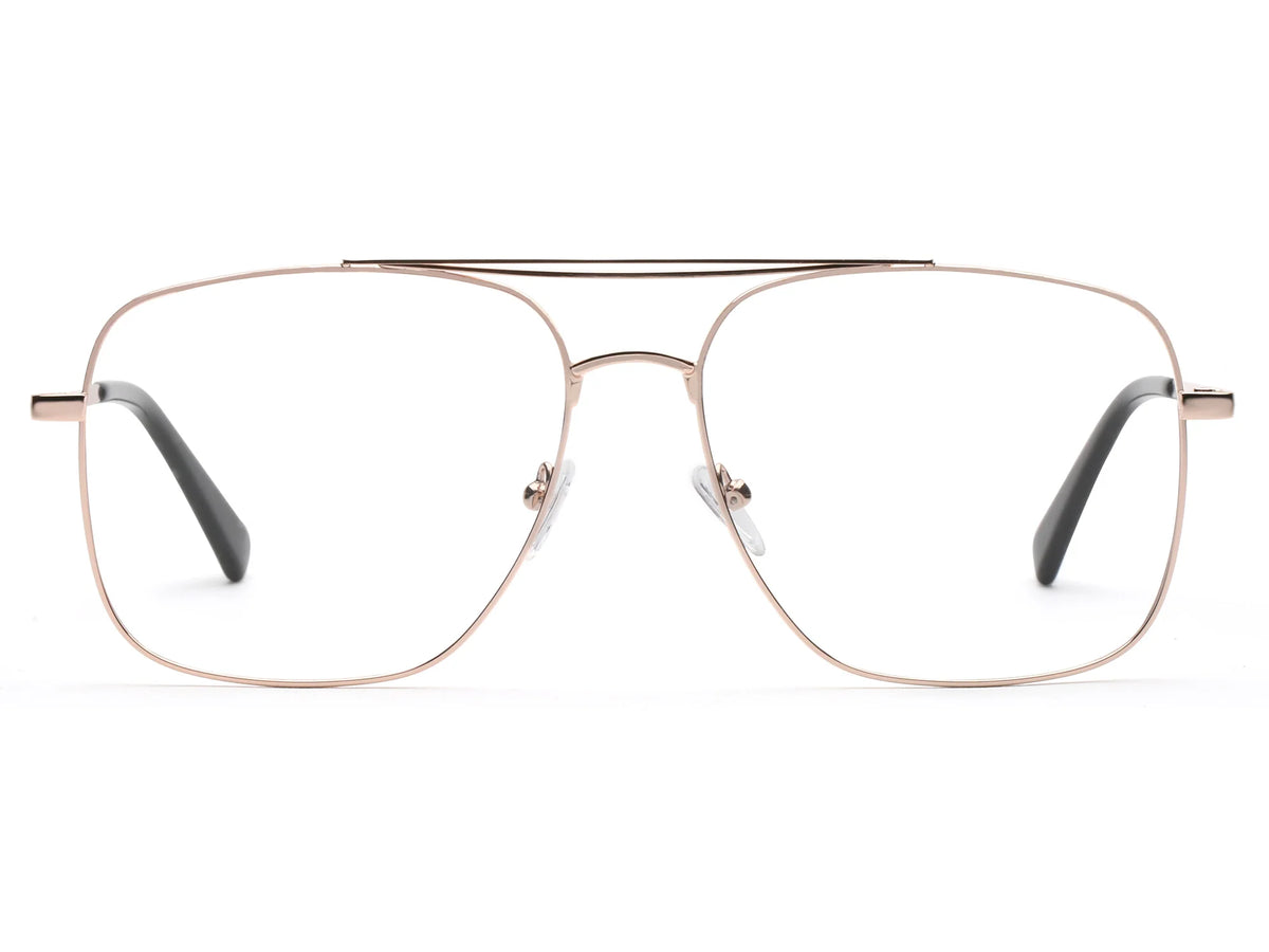 SlimOval Minimalist Blue Light Glasses Rose Gold