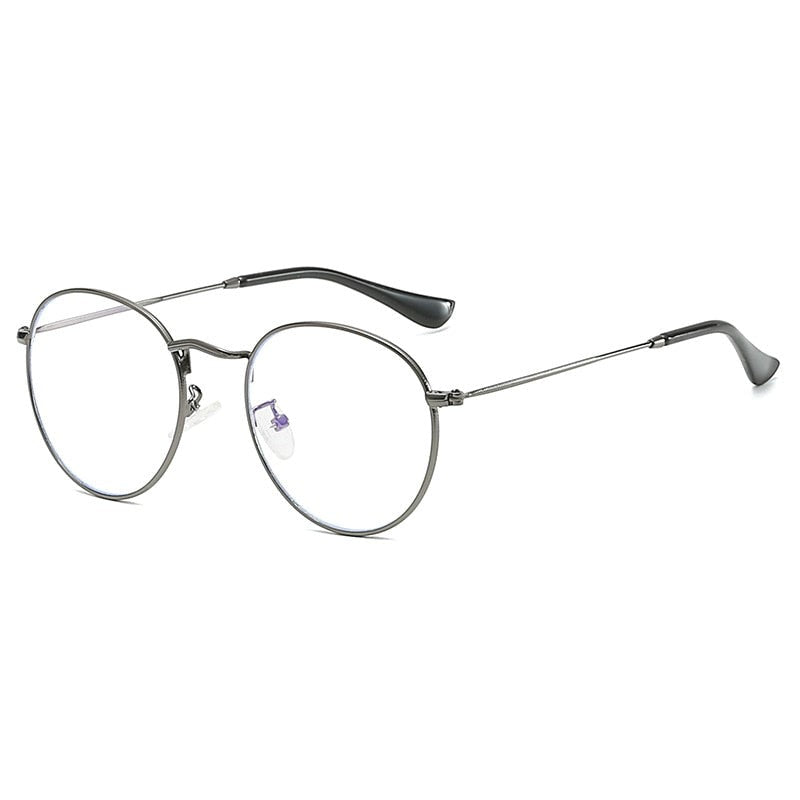 oculos anti luz azul redondo chumbo perfil