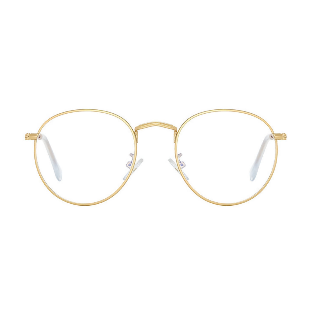 oculos anti luz azul redondo dourado frente