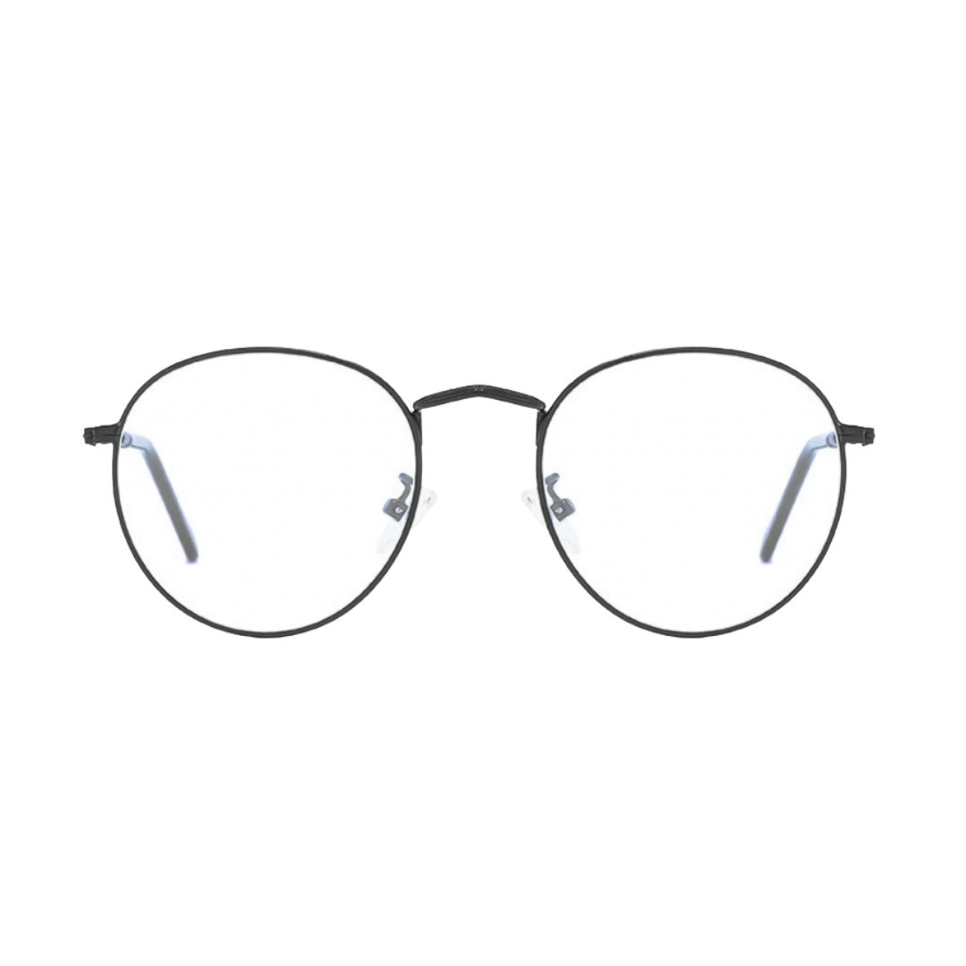 oculos anti luz azul redondo preto frente