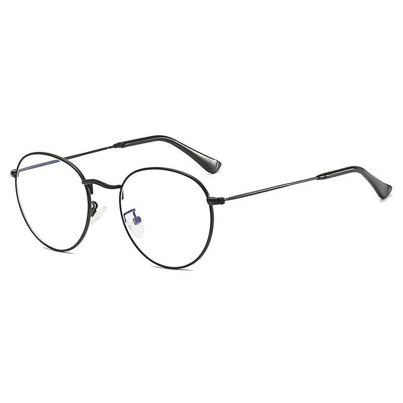 oculos anti luz azul redondo preto perfil