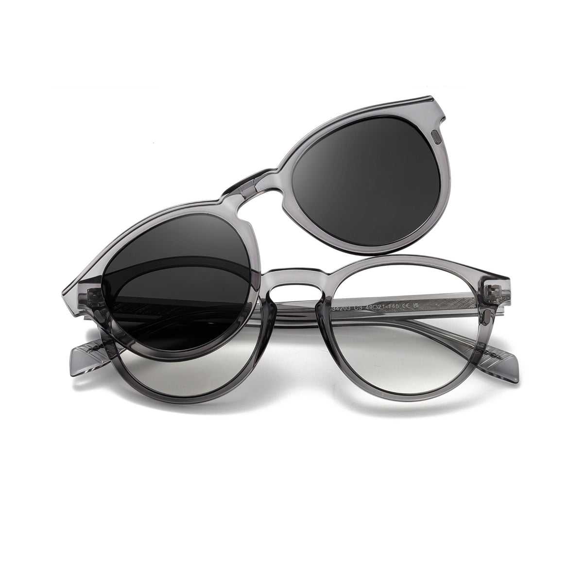 oculos jax clip on cinza frente