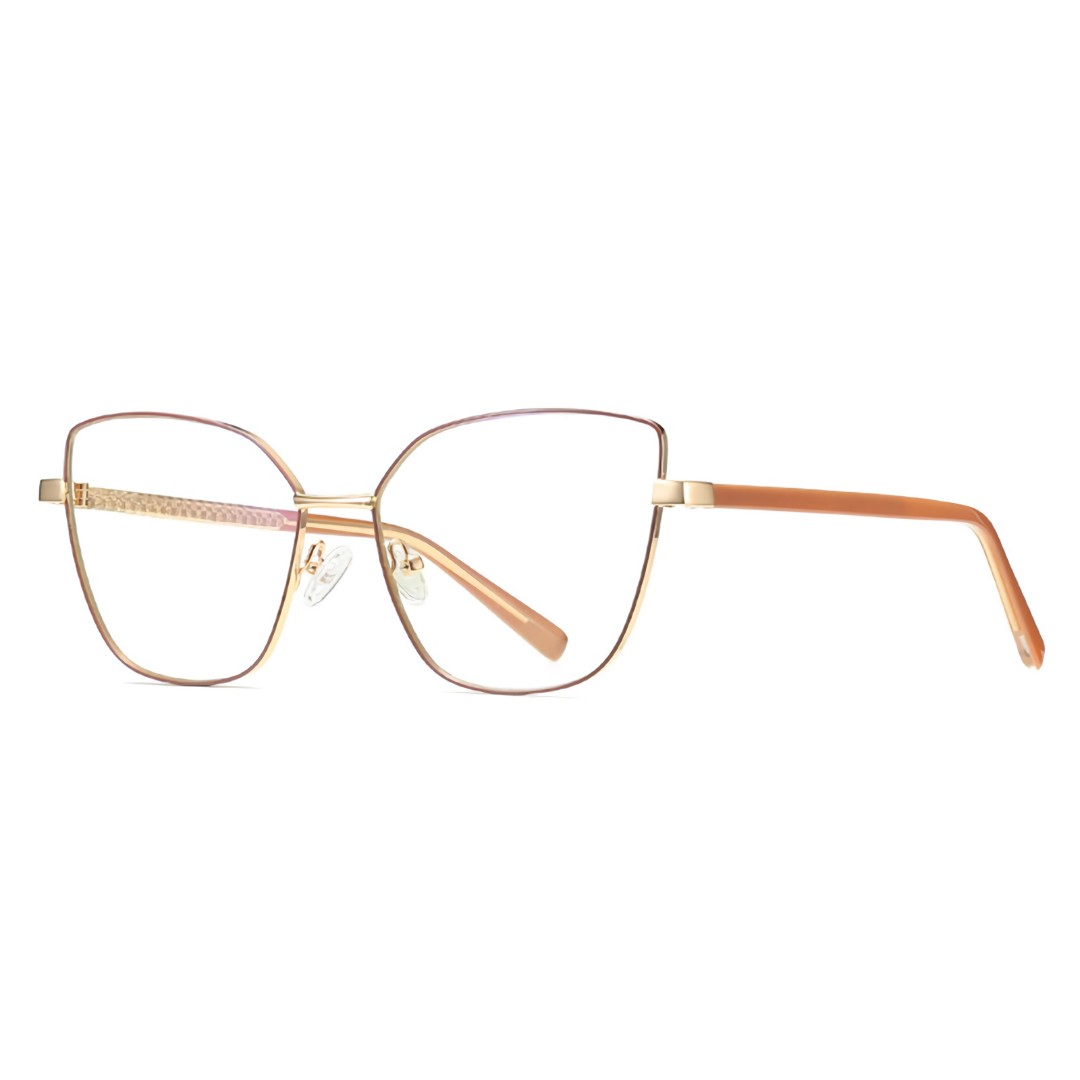 oculos manila bege dourado perfil