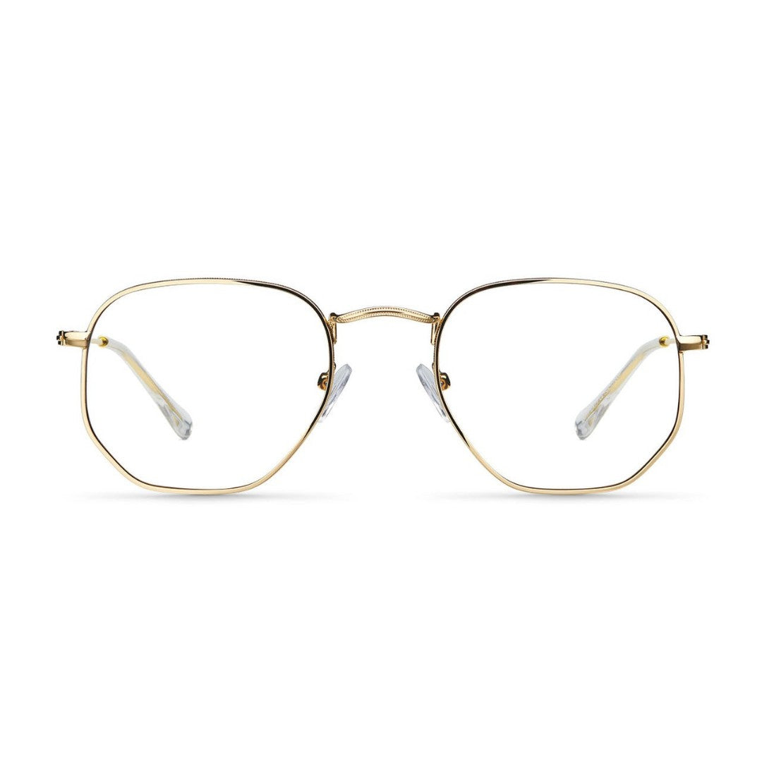 oculos monaco anti luz azul dourado frente
