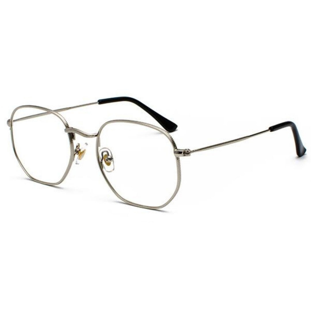 oculos monaco anti luz azul prata perfil