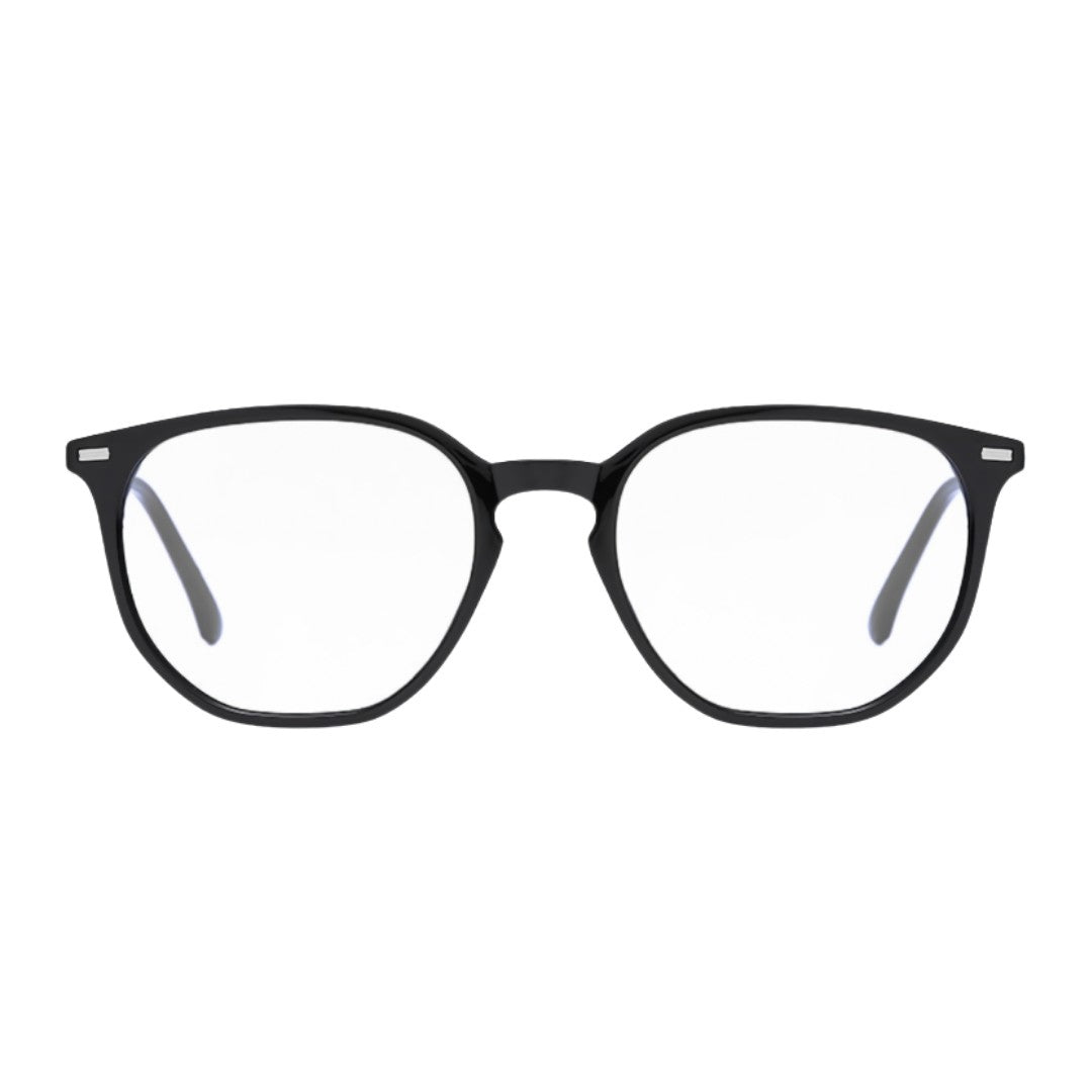 oculos rio anti luz azul preto brilhante frente