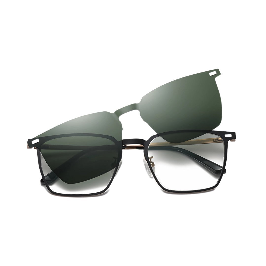oculos rise clip on verde escuro frente